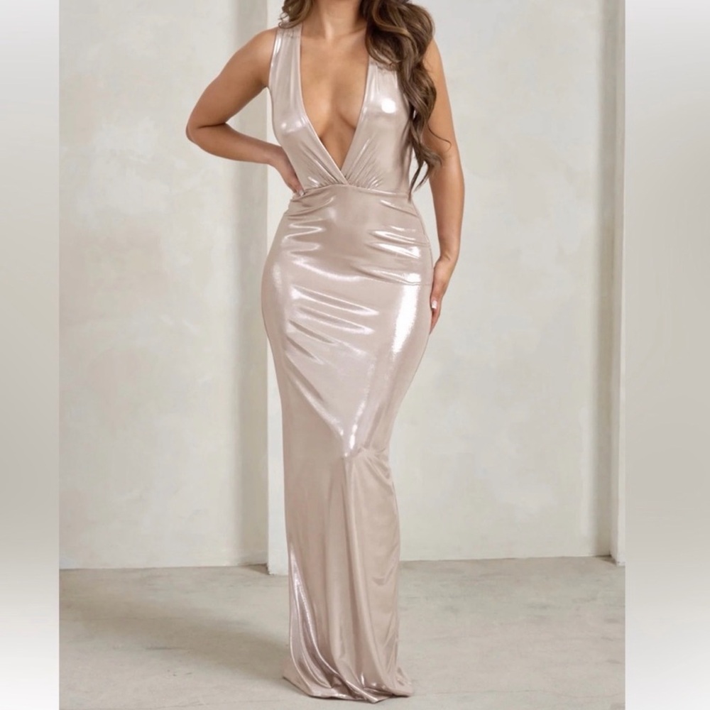 Elegant Metallic Evening Gown